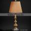 Antique Wood Carved Vase Shaped Table Lamp With Shade, Wooden Desk Lamp Painting With Sexy Leopard, Home Decorative Art & Crafts