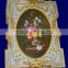 European Gilt Bronze Framed Hand Painted Ceramic Wall Mural, Luxury Home Decoration Wall Mural