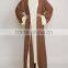 Asian Clothing Oem Women Latest Burqa Designs Pictures Pop up Buttons Caramel Open Jacket Abaya 2017