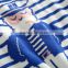 Wholesale boys blue white striped knitted sweaters with jacquard patterns