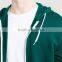 Men's plain teal 100% polyester zip up pocket hoodies
