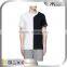 black and white contrast color t shirt two color t shirt with reflective thread