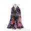 Noble Beautiful Big Lotus Printed Lady Viscose Scarf Wholesale