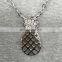 Fashion Delicate Hollow Micro Pave Diamond Pineapple Pendant Gold Plated Fruit Necklace Stylish 925 Sterling Silver Jewelry