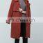loops on the shoulder and cuffs turn down collar women long coat