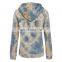 2017 new gradient long sleeve hooded coat fleece coat sweater jacket