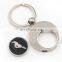 Made in China cheap promotional round silver custom metal trolley coin keyring