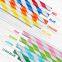 Paper Drinking Straws Rainbow Colorful Pattern Paper Straws Decorations