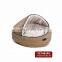 High Quality Brown Polyester Fabric Pet Dog Cat Cave Bed