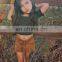 2020 European and American boutique girls' cotton knit wicking short-sleeved shirt woven fleece lace-up skirt suit summer