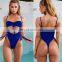 2019 Sexy One Piece Swimsuit High Cut Bandage Swimwear Women Bodysuit High Waisted Bathing Suit Beach Wear Monokini Swimsuit