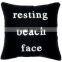 Wholesale Embroidery Letter With Black Background With Piping Cushion Pillow for Outdoor