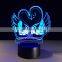 Valentines Day Gift 3D Lamp LED Night Light 7 Colors Table Lamp Home Decor Touch Sensor