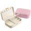 Beige Pink Light Pink 3 colors leather jewelry box Mini Jewelry Storage Box