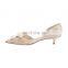 Women latest good quality cheap price design heel shoes ankle wrap sandals women bow tie evening shoe