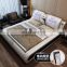 Customize color Modern bedroom furniture design multimedia speaker USB charger leather fabric smart bed frame