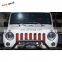 Красные вставки для решетки радиатора из алюминиевого сплава с сеткой для Jeep Wrangler JK JKU 2007 - 2018 годов. Оригинальная матовая решетка радиатора для передней капота
