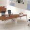 Modern office furniture walnut veneer long meeting conference room table with collecting line box design