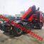SHACMAN brand 6*4 mobile tractor head with knuckle crane boom for sale, customized SHACMAN brand mobile truck with crane for semitrailer