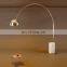 Modern Marble Base LED Floor Light Arc Shaped Standing Floor Lamp For Living Room Interior Decoration