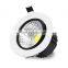 Anti Glare Black White Adjustable Aluminum Downlight Fitting 6W 12W Recessed COB Downlight