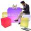 landscape resort event Outdoor Garden Plastic led Light Bar Stool furniture cube chair seat sets