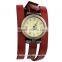 FT1403 Alloy Case long leather strap quartz movt old style Copper watch