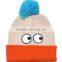 Fashion Cute Lovely Eyes Applique Fixed Kids Boys Girls Pompom Hat Beanie