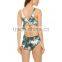 Fashion Leaf Printed One Piece Sexy Girls Swimsuit