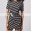 shaped strips women dress short sleeves women dress OEM service