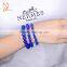 Wholesale High Quality Semi Precious Stone Blue Agate Beads Bracelet Jewelry