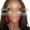 Hot Beauty Natural Hairline 20" #1 Jet Black Yaki Straight, Tangle Free 5a Peruvian Hair Lace Front wig with fringe