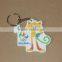 colorful 3D plastic soft pvc carton key chain