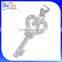 White Gold Plated Created 925 Sterling Silver Created Diamond Heart Key Pendant For Necklace