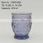 press glass drinkingware/goblet, Hiball, DOF, dessert bowl,Champagne flute in lilac color with Jewery patern