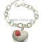 Metal heart shape rose pattern solid perfume container /lip gloss bracelet, various design, OEM designs accepted.<DHCA9002>