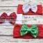 Sequined Bow Christmas Hairbands Solid Color Newborn Baby Girl Headband Soft Cotton Hair Bow Hairband Christmas Gifts For Kids