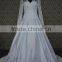 (MY0081) MARRY YOU V-neck High Collar Puffy Ball Gown Princess Long Sleeve Lace Wedding Dresses