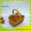 Handmade wood storage fruit basket with handle