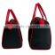 2016 new neutral polyester canvas pu pvc tote bags reinforced with hard cardboard and top zipper closure