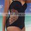 black sexy hollow out spot plus size bikini for fat women MK-KF598
