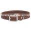 Fashion Full Grain Leather Stitch Dog Collar And Leash Wholesale