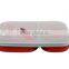 Microwave safe 2 compartments silicone folding lunch box with lid