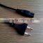 VDE standard iec320 c7 to flat 2pin euro plug