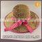 Womens Fashion Summer Straw hat Sun hat Folding Travel Beach Cap With Lovely Bow