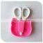 plastic mini scissor with cartoon holder for kids
