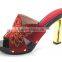 New style fashion design high quality slipper with heel for woman 6 color in stock