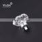 1 1/2 inch clear zinc base chrome plated flower shape glass knob