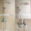 Hot sale wall mounted square design bath&shower faucet set with rainfall shower head
