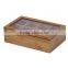 bag tea box with many partitions,accepted customized tea box,cheaper wood tea box